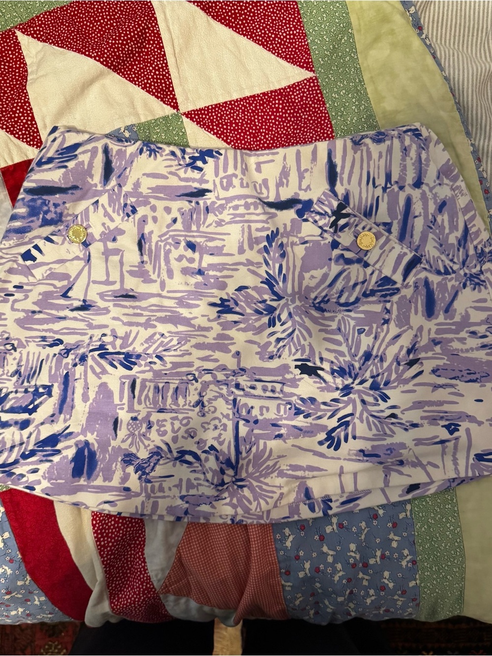 Lilly Pulitzer Purple Painterly Jersey Skort